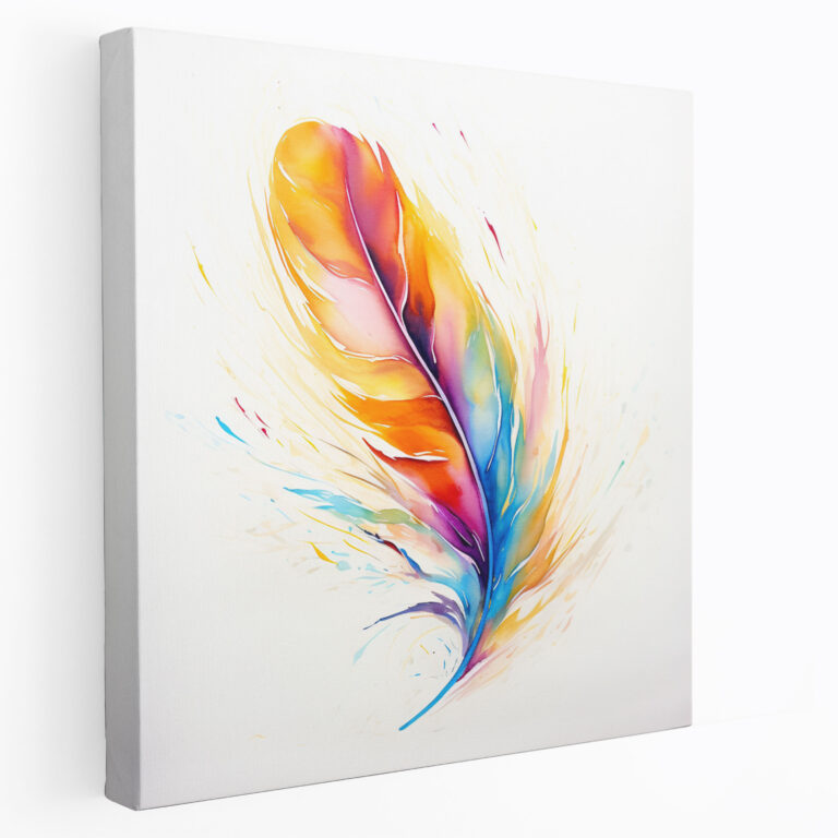 Feather Canvas Print - Feather, Watercolor Painting, Canvas Wall Art, Home Decoration