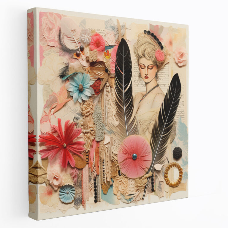Vintage Feather Wall Decoration - Feather, Feather, Delicate, Canvas Print