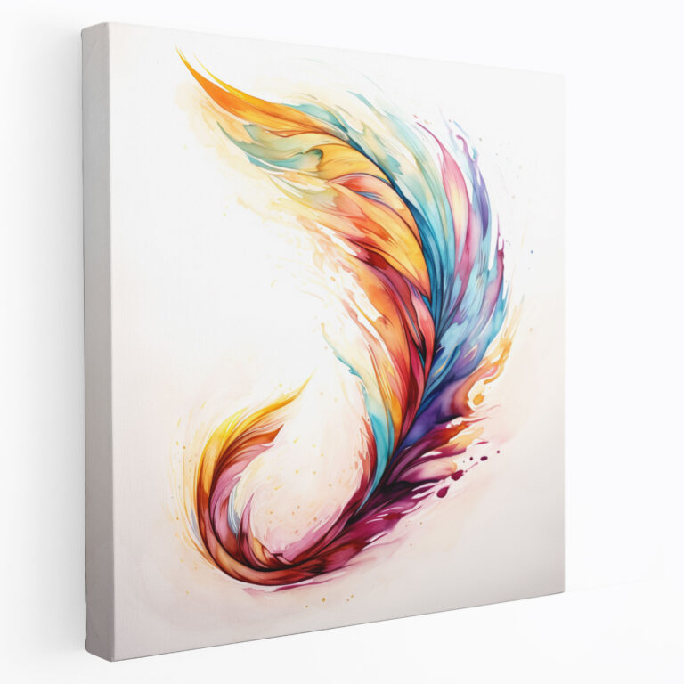Feather Canvas Print - Feather, Canvas Print, Home Decoration, Vibrant