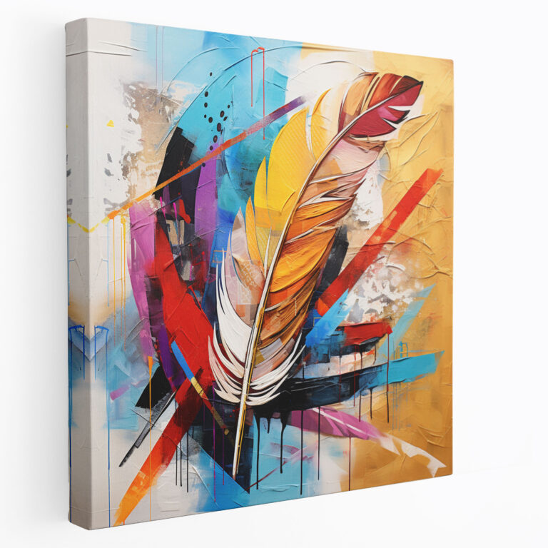 Abstract Feather Wall Art - Feather, Canvas Print, Wall Art, Abstract Mixed Media