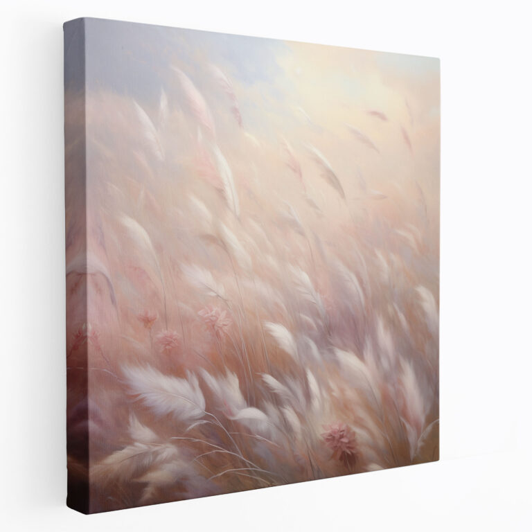 Feather Field Canvas Print - Feather, Dreamy Ambiance, Canvas Wall Art, Canvas