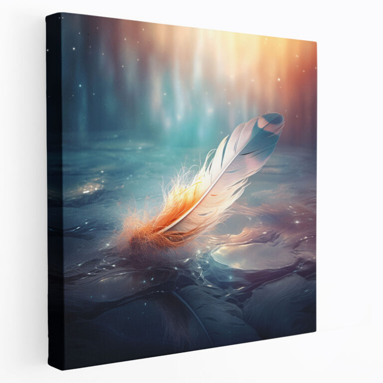 Feather Wall Art - Surreal Digital Canvas Print - Feather, Feather, Surreal Digital Artwork, Wall Decoration
