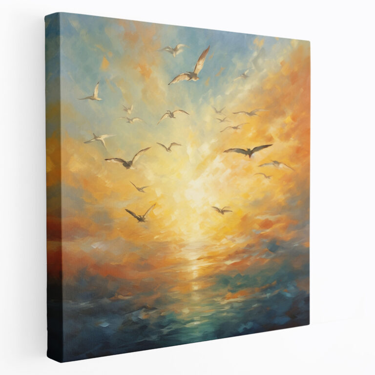 Feather Sky Canvas Print - Feather, Wall Decoration, Canvas Wall Art, Sky