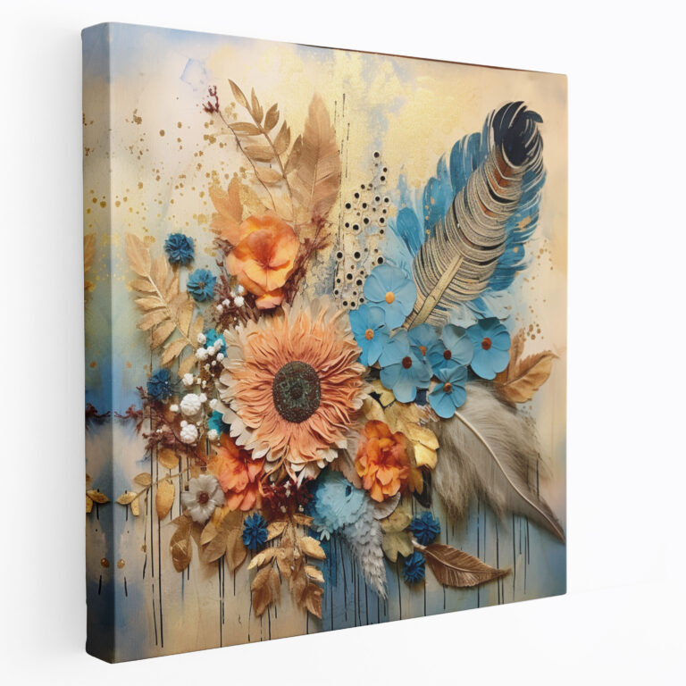 Botanical Feather Canvas Print - Feather, Botanical Elements, Canvas, Wall Decoration