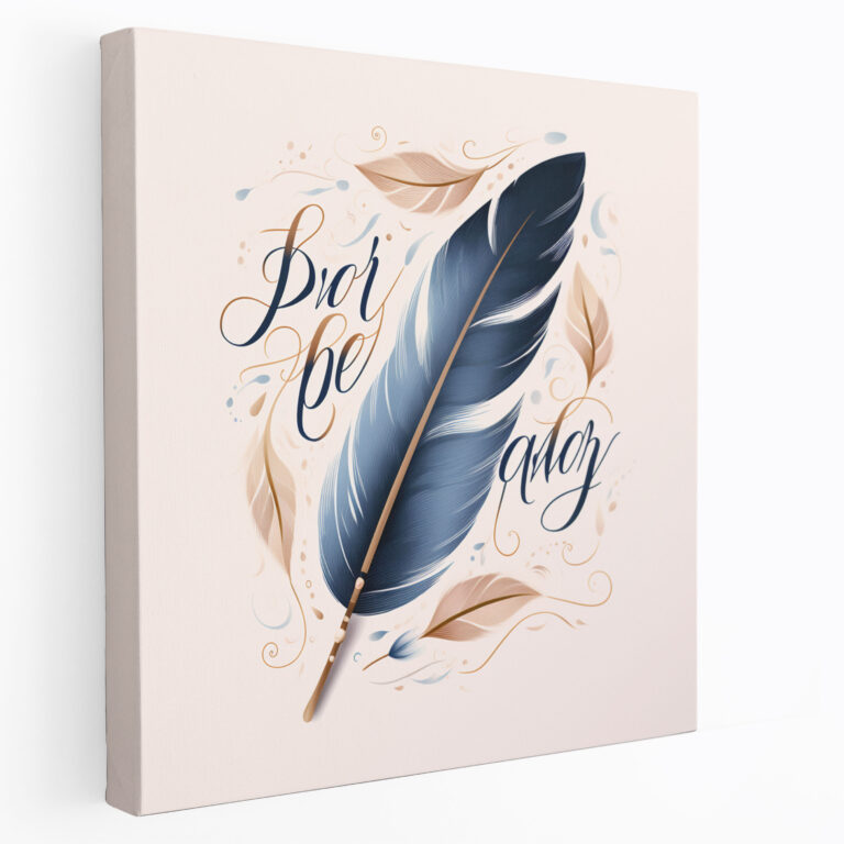 Dream Big Feather Canvas Print - Feather, Feather, Typography, Wall Decoration