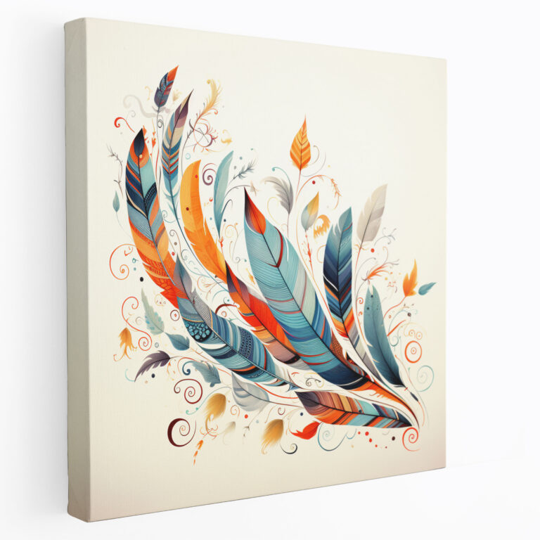 Flying Feathers Canvas Print - Feather, Wonder, Home Decoration, Feather