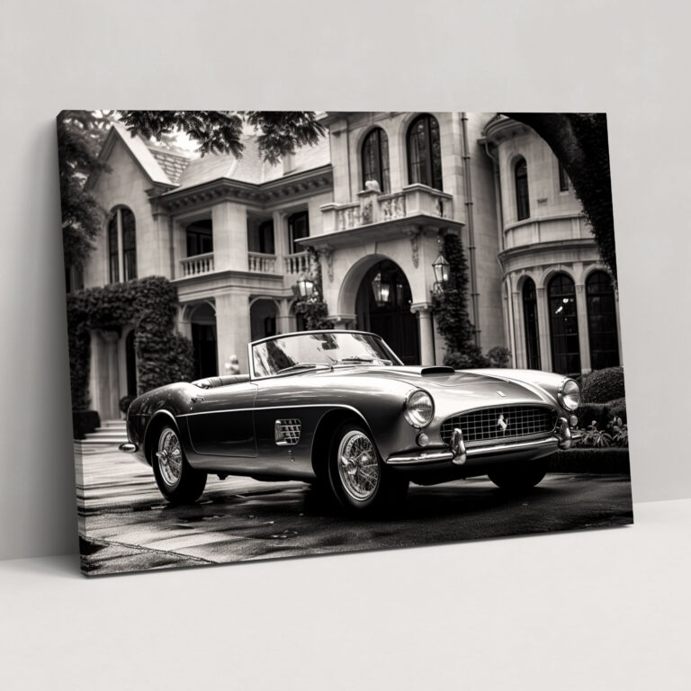 Ferrari Canvas Print - Classic Black And White Wall Art - Ferrari, Canvas Wall Art, Canvas, Wall Art