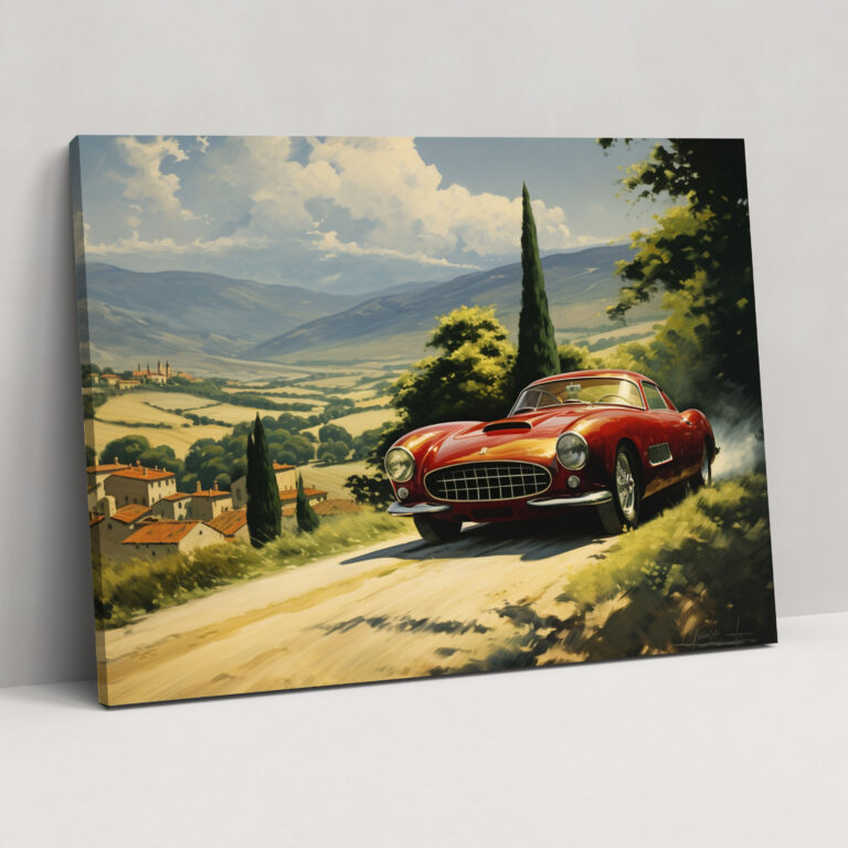 Ferrari Canvas Print - Impressionist Landscape Wall Art - Ferrari, Wall Art, Ferrari, Nature