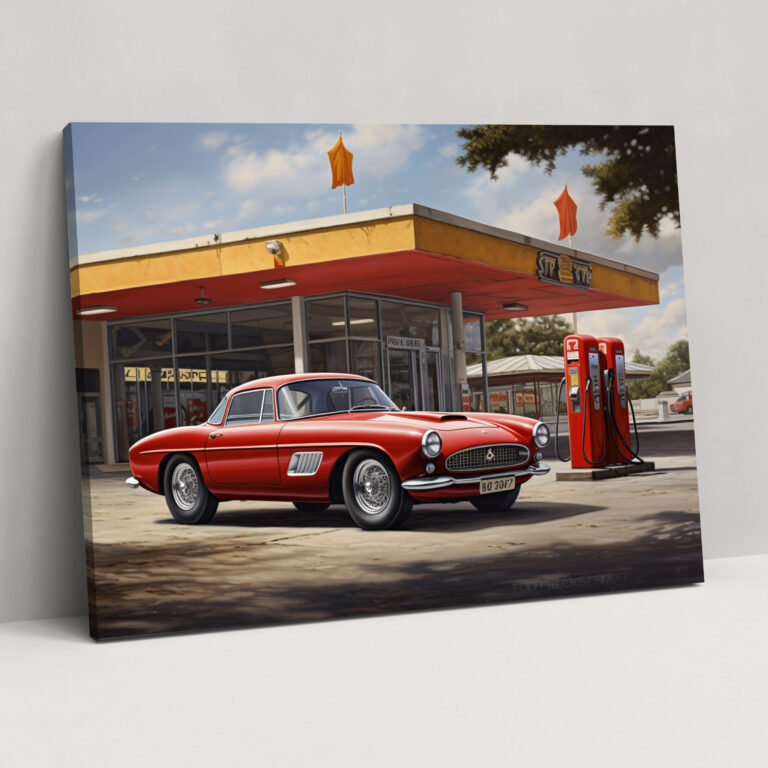 Vintage Ferrari Canvas Print - Ferrari, Canvas Wall Art, Wall Art, Home Decoration