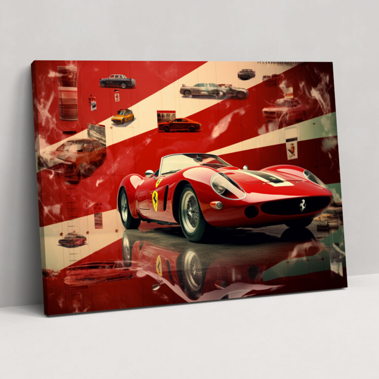 Ferrari Collage Canvas Print - Ferrari, Collage Of Iconic Ferrari Images, Canvas Wall Art, Timeless Design