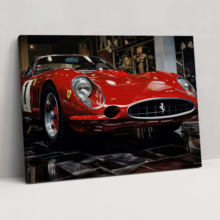Ferrari Canvas Print - Realistic Precision - Ferrari, Canvas Print, Wall Decoration, Wall Art