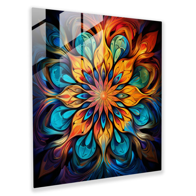 Funky Psychedelic Glass Print - Funky, Glass Print, Psychedelic Patterns, Modern Art