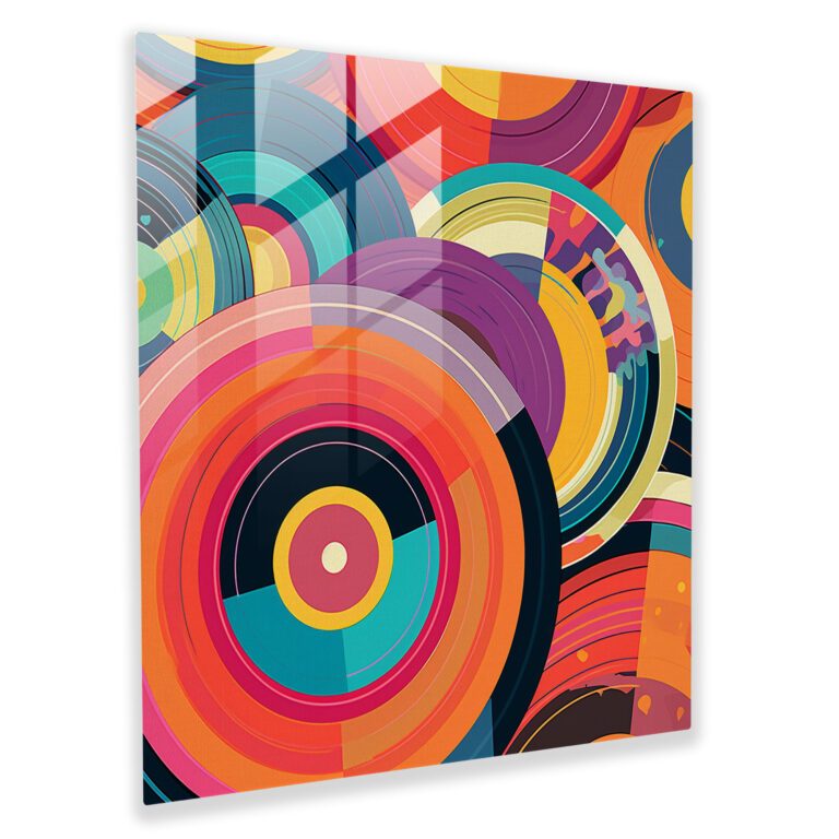 Funky Vinyl Groove Glass Print - Funky, Wall Decoration, Home Decoration, Funky Pattern