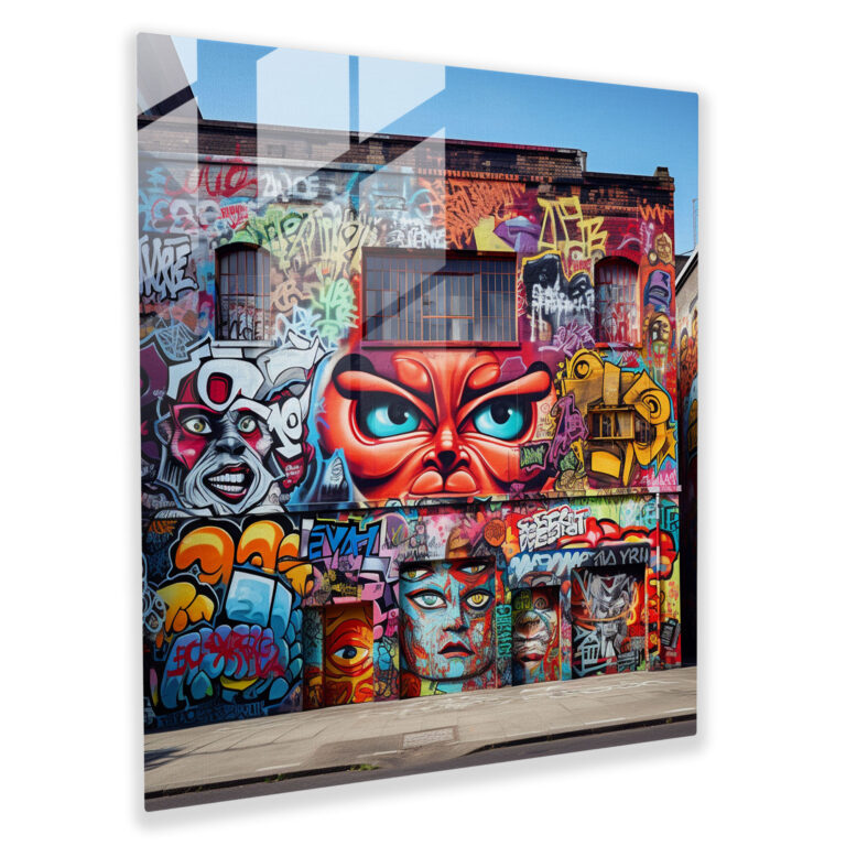 Funky Graffiti Glass Print - Funky, Funky, Bold, Graffiti Tags