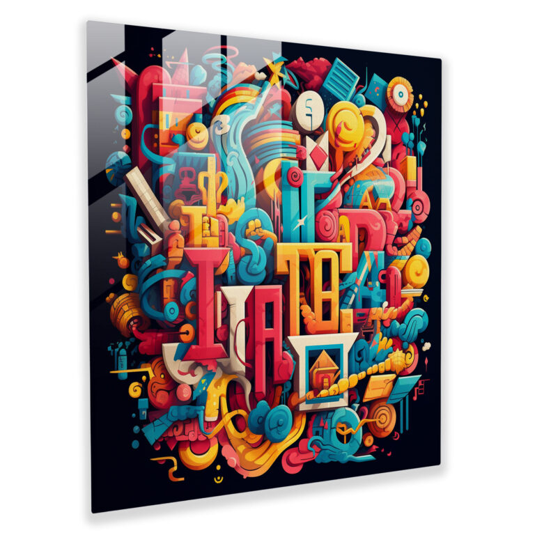 Funky Typography Glass Print - Funky, Glass Wall Art, Home Decoration, Powerful Message