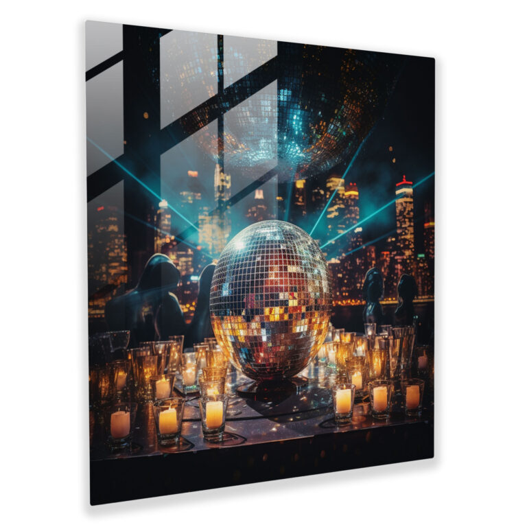 Funky Retro Disco Glass Print - Funky, Glass Art, Glowing, Glass Wall Art