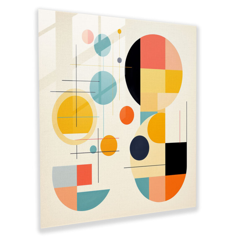 Funky Geometric Abstract Glass Print - Funky, Playful Arrangement, Glass Wall Art, Glass Print