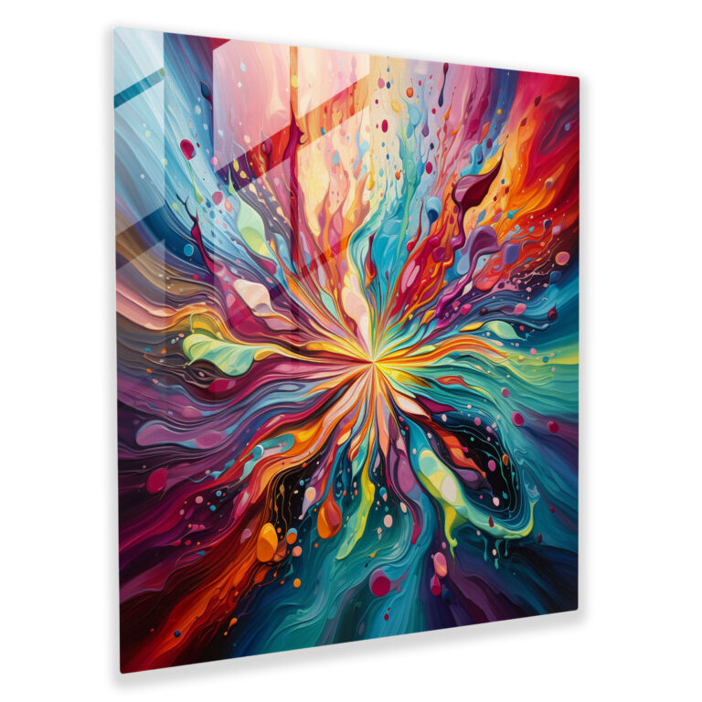 Funky Psychedelic Glass Print - Funky, Psychedelic, Glass Wall Art, Vibrant Colors