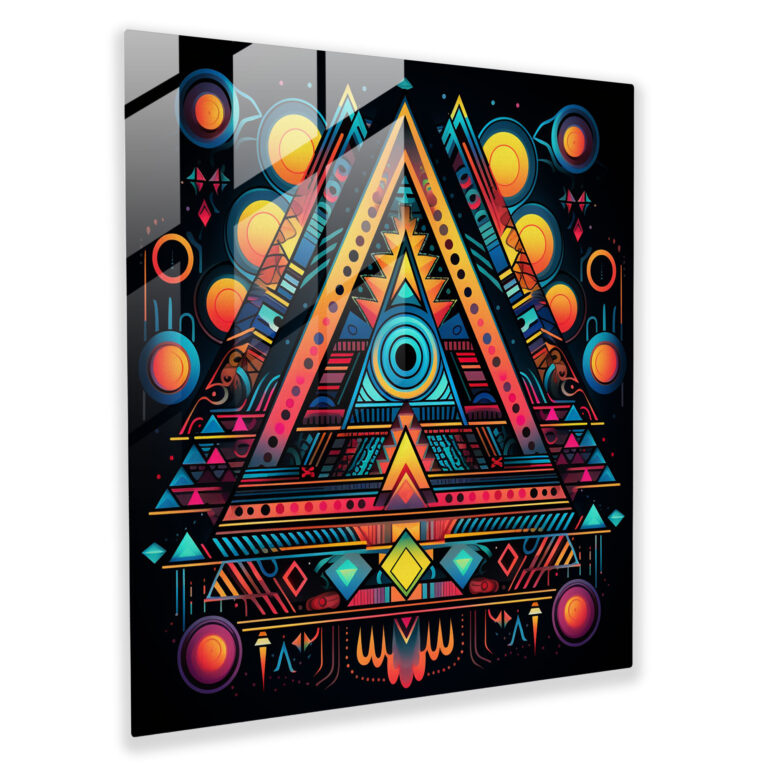 Symmetric Fusion Glass Print Wall Art - Funky, Eye-Catching, Vibrant Patterns, Home Decoration