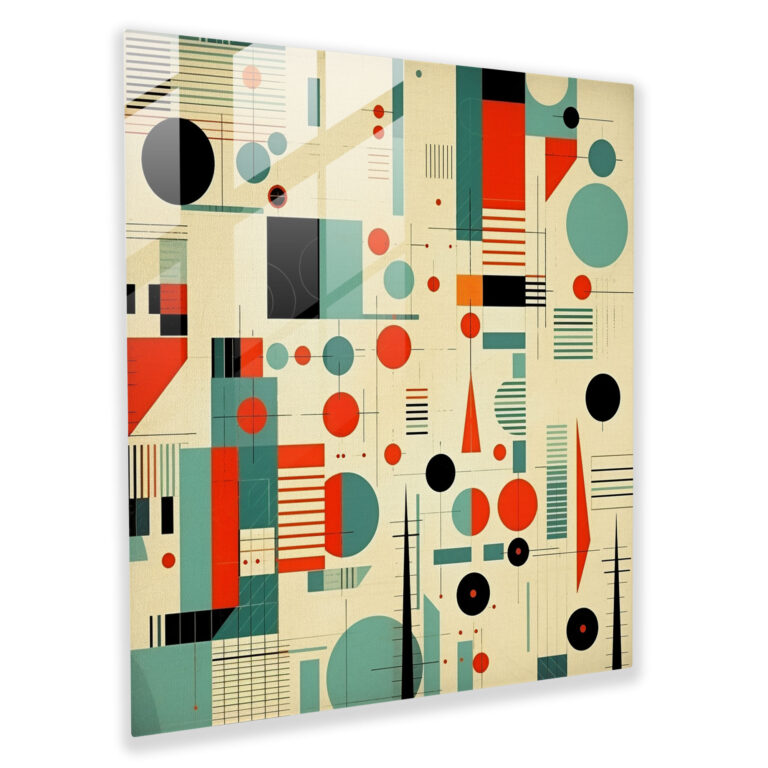 Retro Funk Glass Print - Funky, Geometric Shapes, Retro Style Illustration, Funky