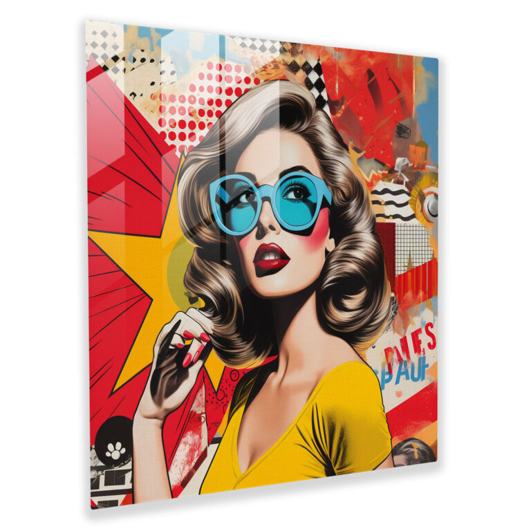 Pop Art Explosion Glass Print - Funky, Modern Art, Wall Decoration, Glass Wall Art