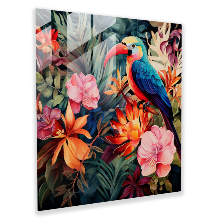 Tropical Funk Glass Print - Funky, Exotic Beauty, Modern Art, Glass Print