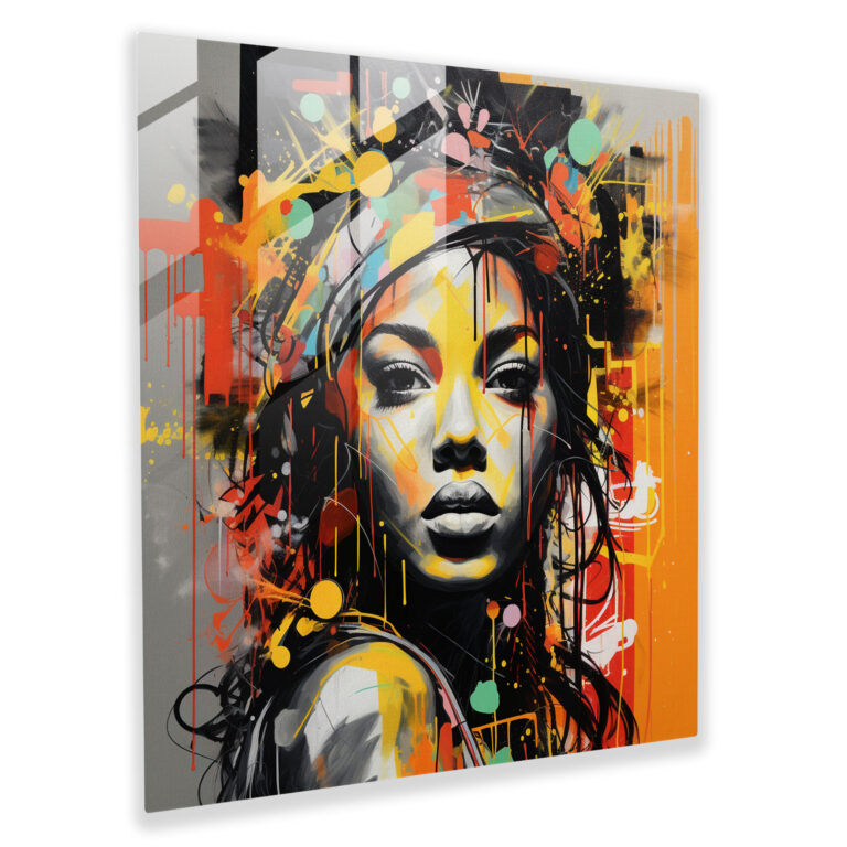 Funky Graffiti Glass Print - Funky, Edgy, Graffiti-Inspired Artwork, Glass Print