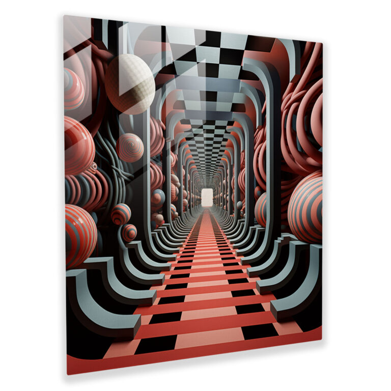 Funky Optical Illusion Glass Print - Funky, Optical Illusion, Wall Decoration, Home Decoration
