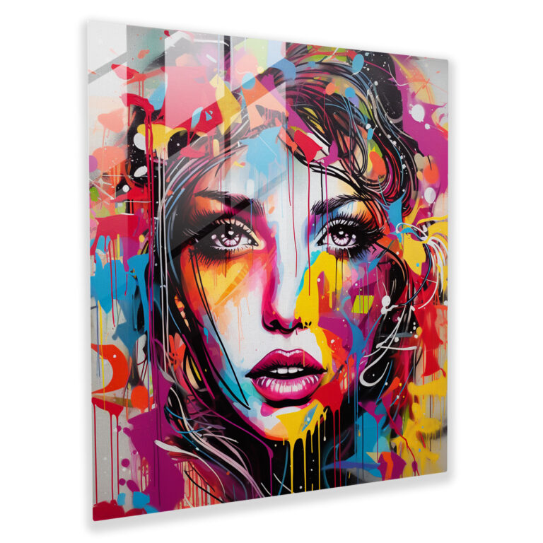 Funky Street Art Glass Print - Funky, Street Art Graffiti, Riot Of Colors, Home Decoration