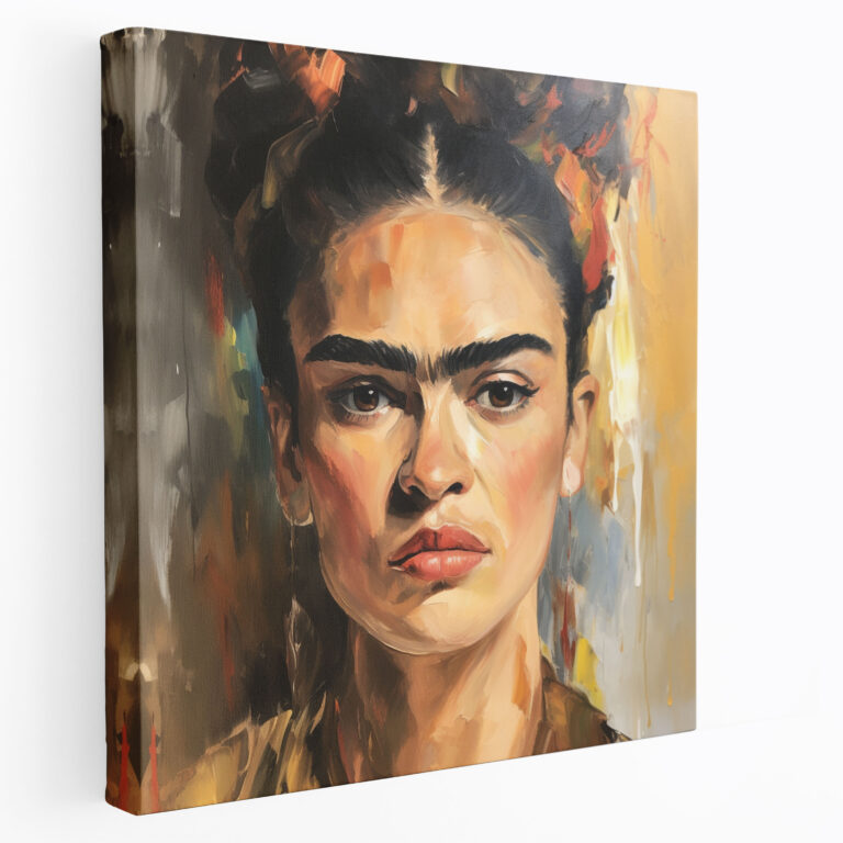 Frida Kahlo Canvas Print Wall Decoration - Frida Kahlo, Close-Up, Iconic Features, Wall Art