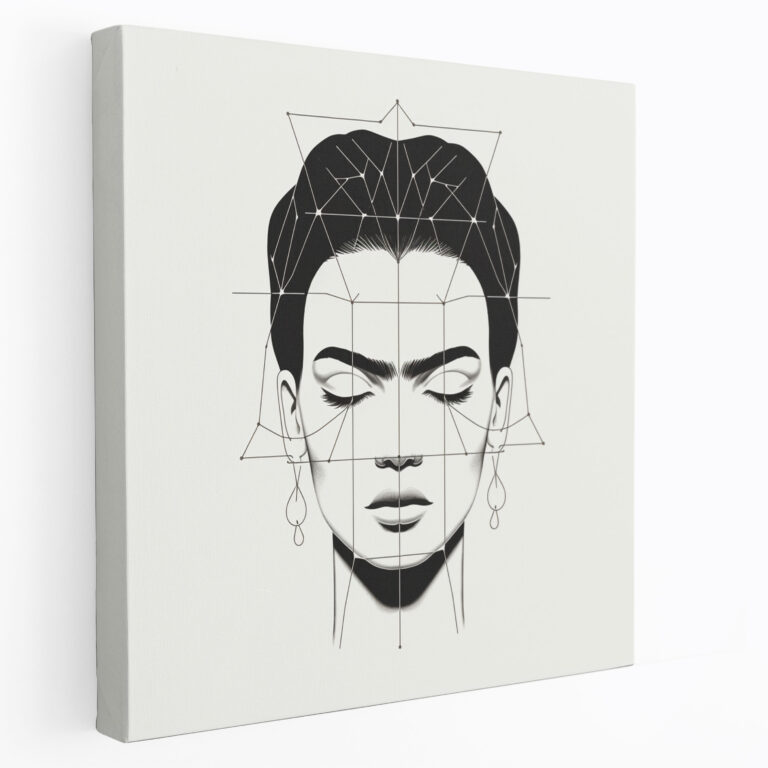 Minimalist Frida Kahlo Canvas Wall Art - Frida Kahlo, Outline, Canvas, Characteristic Features