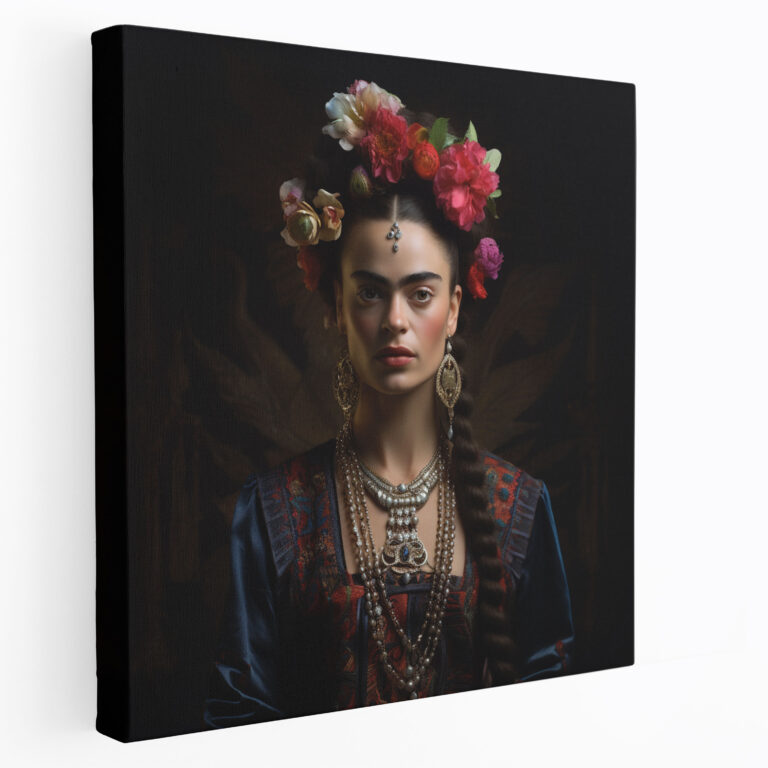 Frida Kahlo Canvas Wall Decoration - Frida Kahlo, Canvas Print, Photorealistic Portrait, Wall Decoration
