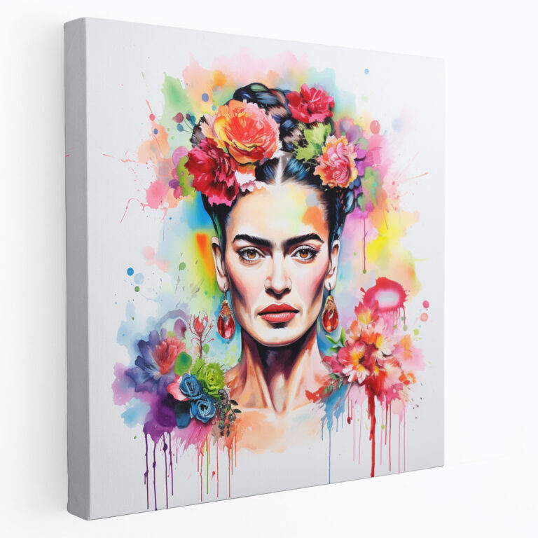 Frida Kahlo Canvas Wall Art - Frida Kahlo, Watercolor Portrait, Wall Decoration, Love For Life