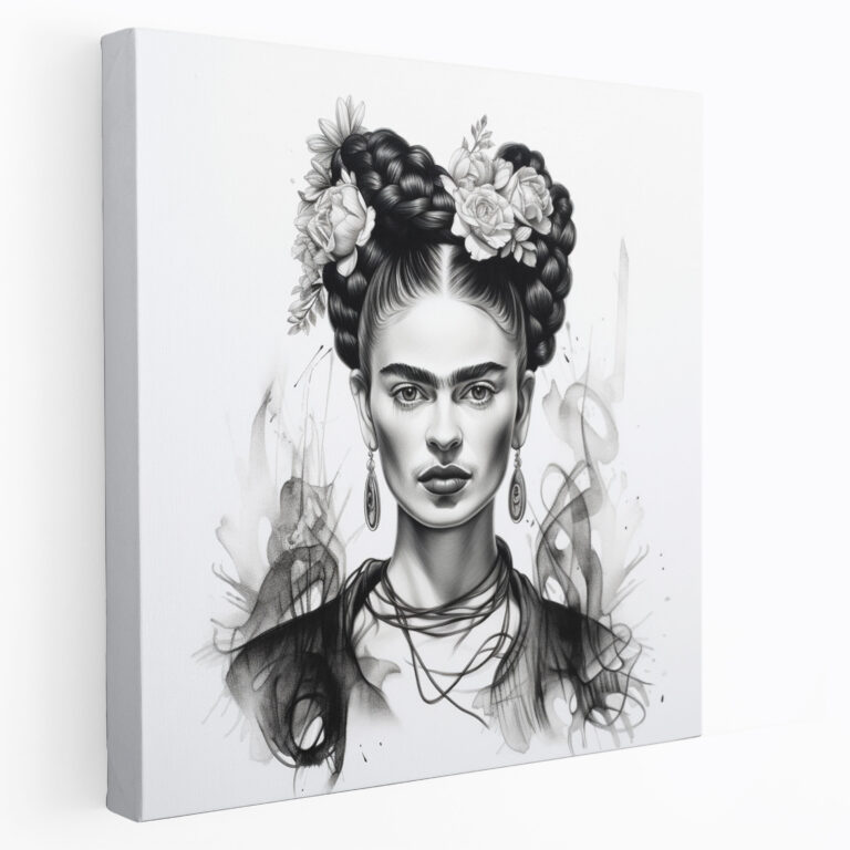 Frida Kahlo Canvas Print - Frida Kahlo, Monochrome, Frida Kahlo, Wall Art
