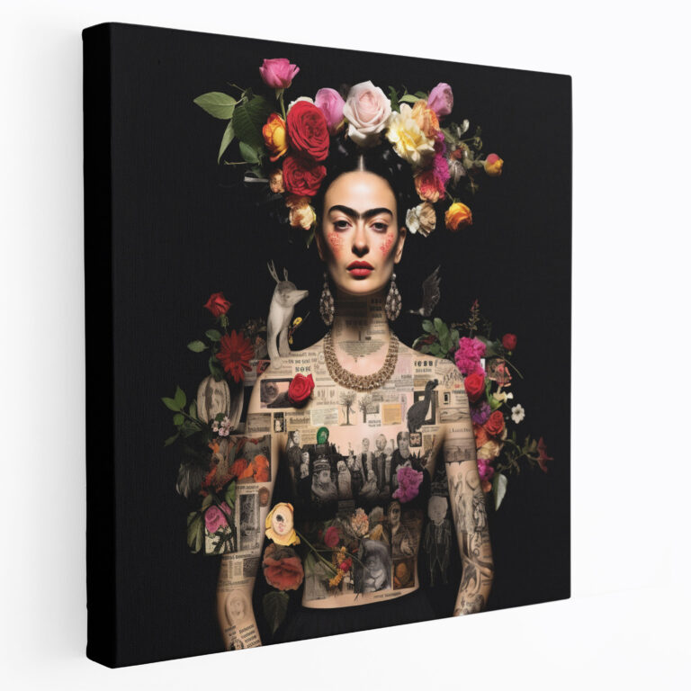 Frida Kahlo Quote Collage Canvas Print - Frida Kahlo, Canvas, Wall Decoration, Quote Collage