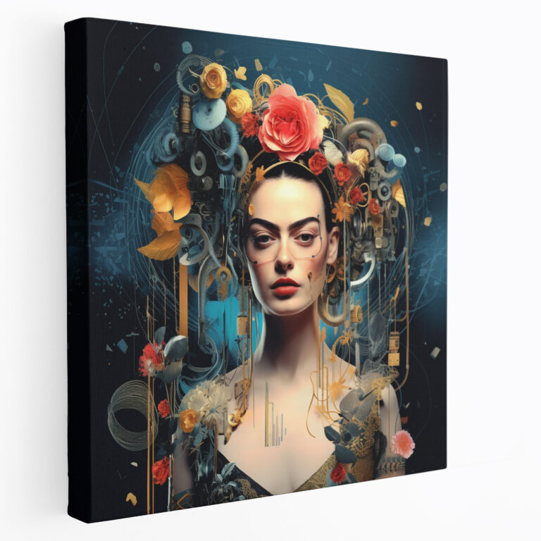 Digital Frida Kahlo Canvas Print - Frida Kahlo, Canvas Wall Art, Timeless Beauty, Home Decoration