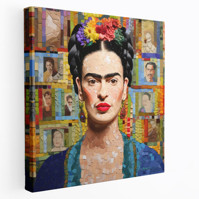 Frida Kahlo Mosaic Canvas Print - Frida Kahlo, Canvas, Frida Kahlo, Home Decoration