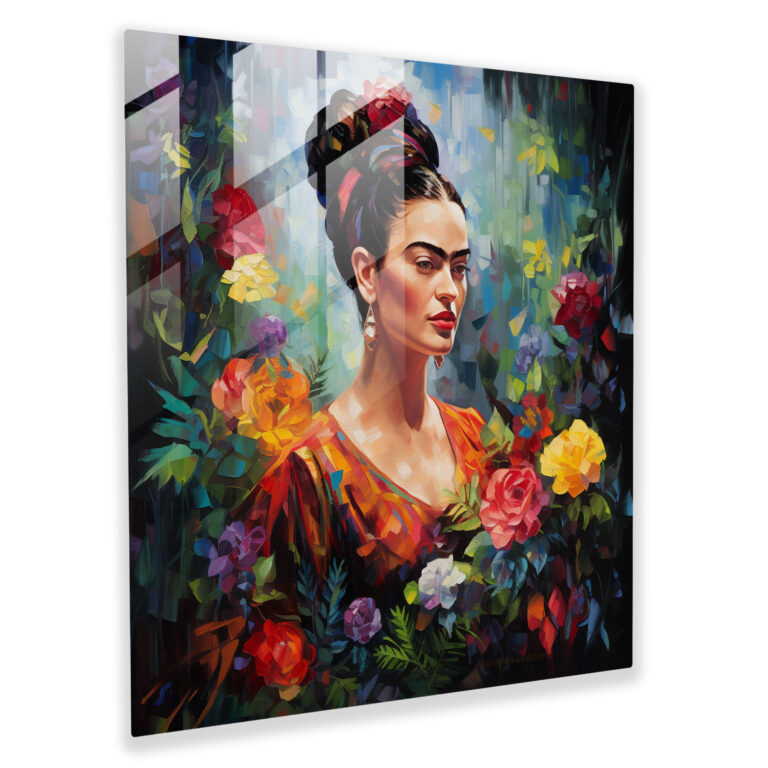 Frida Kahlo Glass Print - Frida Kahlo, Glass Wall Art, Modern Art, Glass Art
