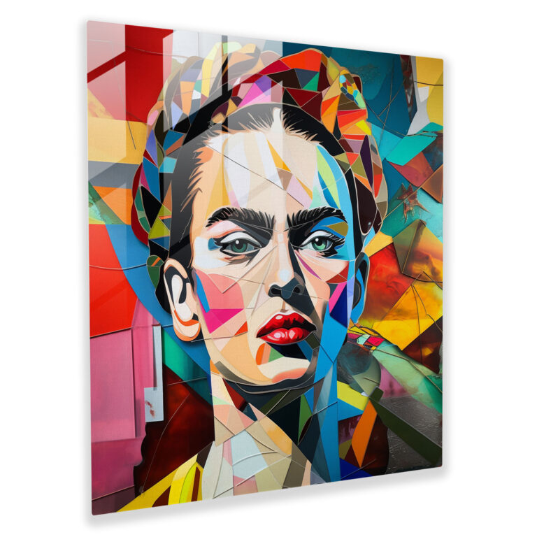 Frida Kahlo Glass Print - Frida Kahlo, Collage, Frida Kahlo, Wall Decoration