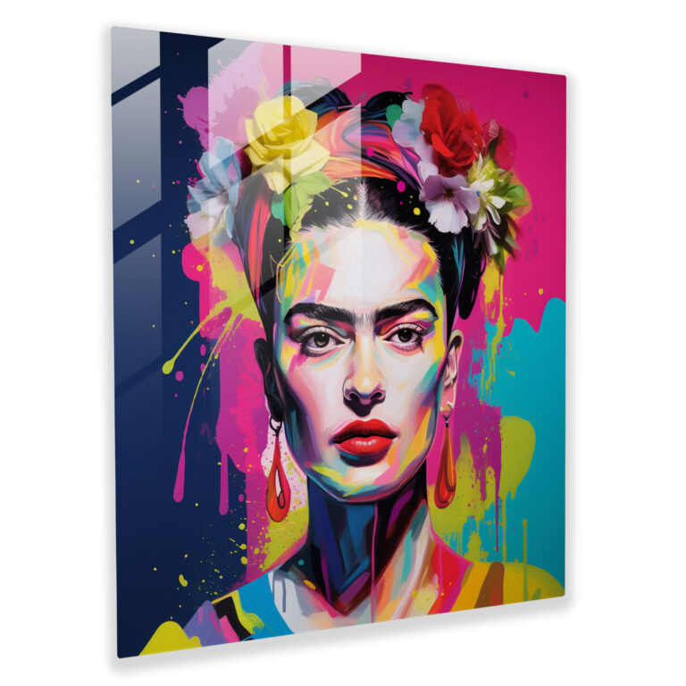 Frida Kahlo Glass Print - Frida Kahlo, Glass Art, Glass Print, Home Decoration