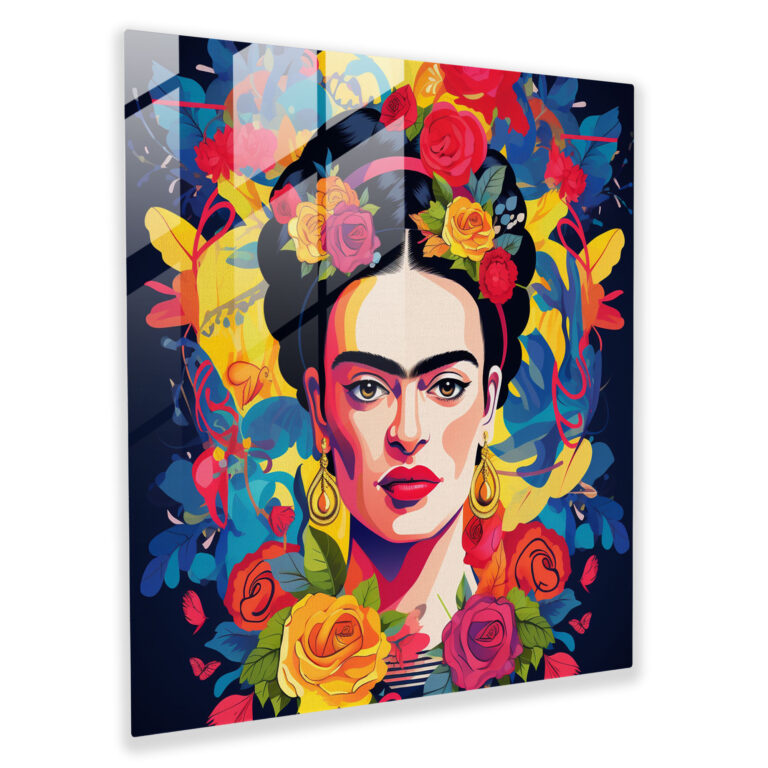 Frida Kahlo Glass Print - Frida Kahlo, Glass Art, Modern Art, Pop Art Inspired Illustration