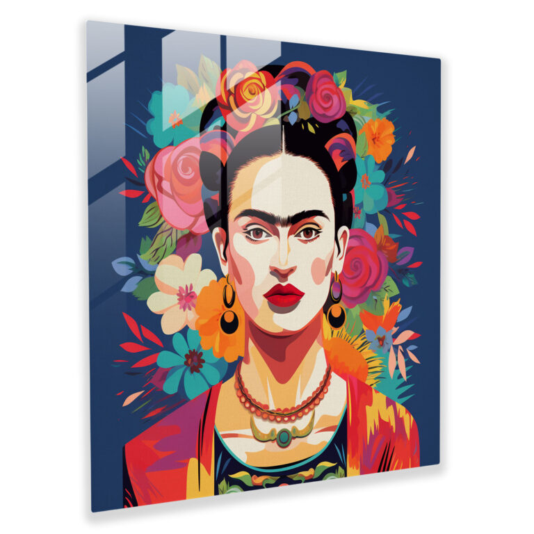 Frida Kahlo Glass Print - Pop Rebel - Frida Kahlo, Glass Wall Art, Pop Art-Inspired, Home Decoration