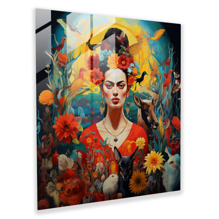 Frida Kahlo Glass Print - Frida Kahlo, Glass Art, Frida Kahlo, Colorful