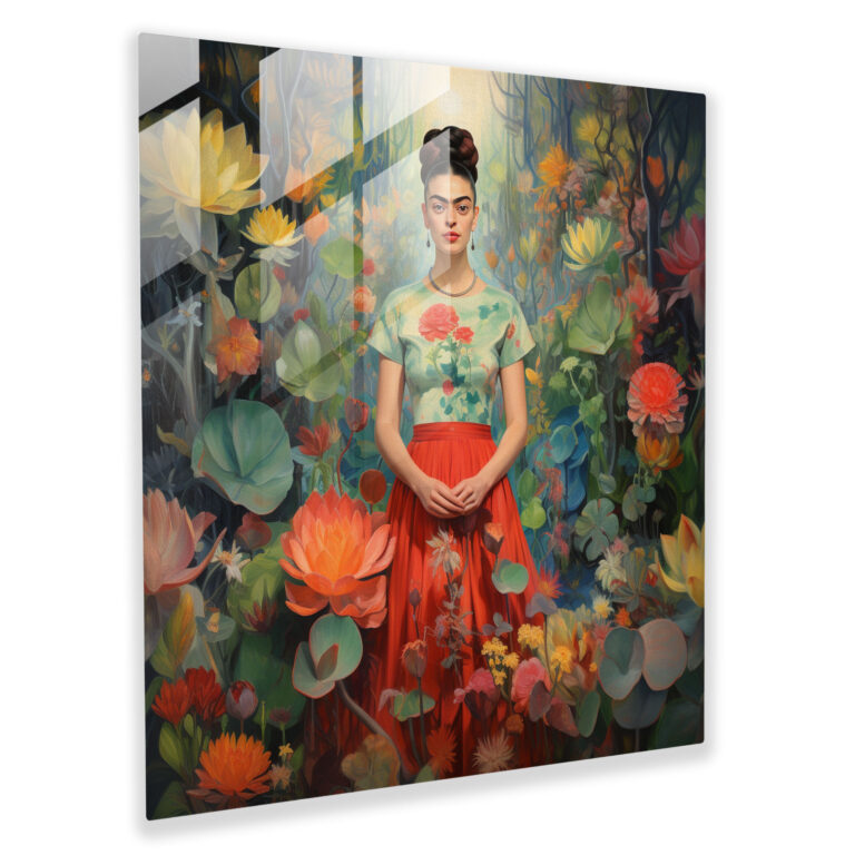 Frida Kahlo Glass Print - Frida Kahlo, Glass Print, Surrealistic Plants, Modern Art