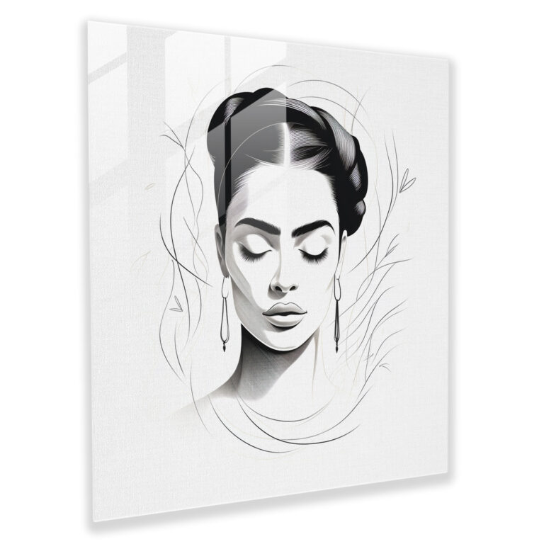 Frida Kahlo Glass Print - Frida Kahlo, Simplicity, Wall Decoration, Glass Print
