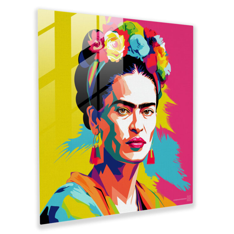 Frida Kahlo Glass Print - Frida Kahlo, Pop Art-Inspired Print, Home Decoration, Modern Art