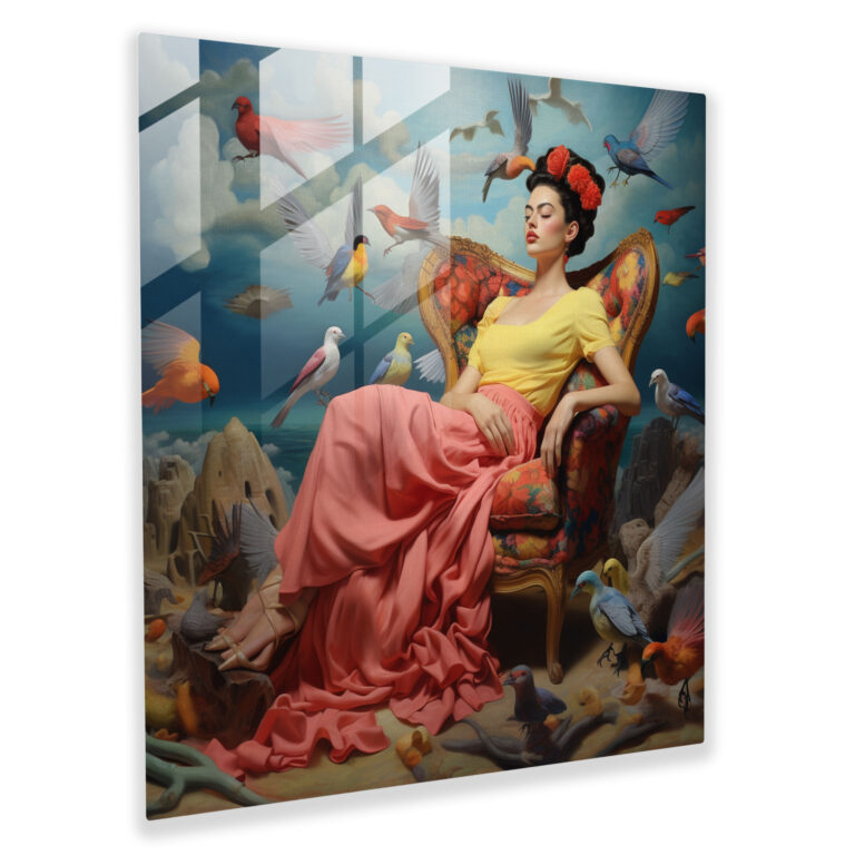 Frida Kahlo Glass Print - Frida Kahlo, Dreamland, Glass Wall Art, Wall Decoration