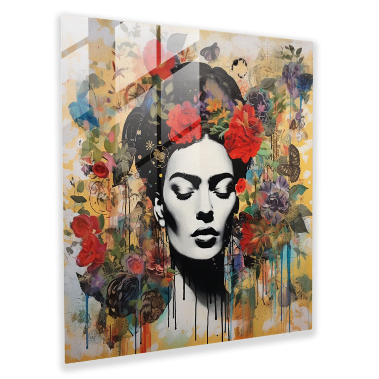 Frida Kahlo Glass Print - Frida Kahlo, Glass Art, Home Decoration, Glass Print