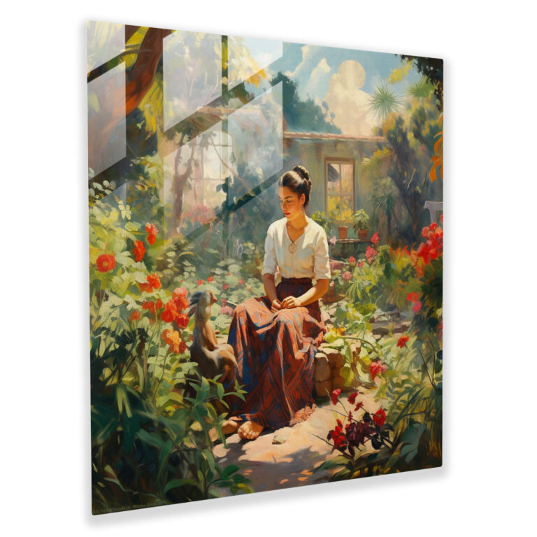 Frida Kahlo Glass Print - Frida Kahlo, Modern Art, Frida Kahlo, Picturesque Garden
