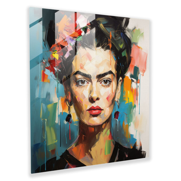Frida Kahlo Glass Print - Frida Kahlo, Abstract Expressionist Artwork, Modern Art, Glass Art